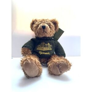 Harrods Teddy Bear Green Sweater Iconic Building Logo Plush Toy